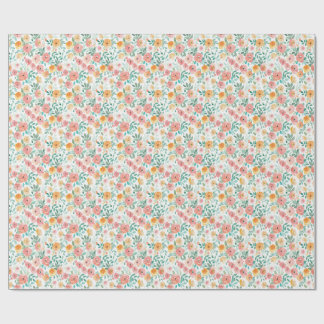 Watercolor Pastel Bloemen Cadeaupapier