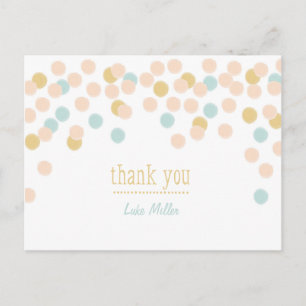 Watercolor Pastel Confetti Bedankt  Briefkaart