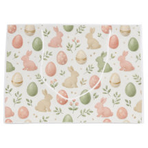 Watercolor Pastel Konijn & Pasen Eiercadeauttas
