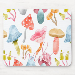 Watercolor Pastel Paddenstoelen Muismat