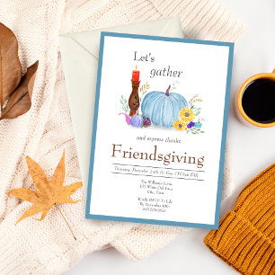 Watercolor Pastel Pompoen, Autumn Friendsgiving Kaart