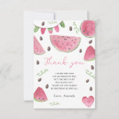 Watercolor pastèques fête d'anniversaire merci (Devant)