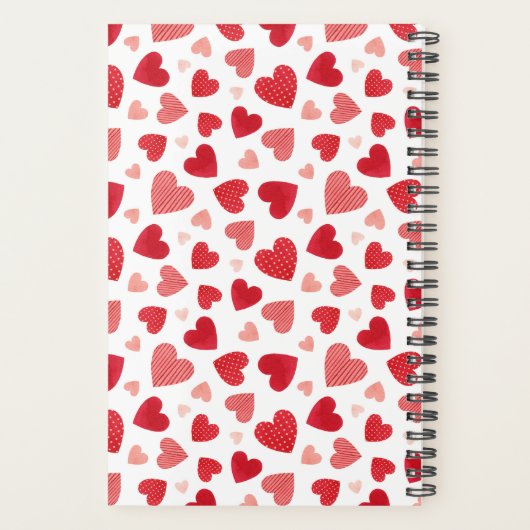 Watercolor Patchwork Red Hearts Pattern (Dos)