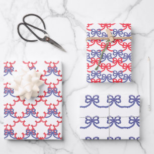 Watercolor Patriottische Strikken Inpakpapier Vel