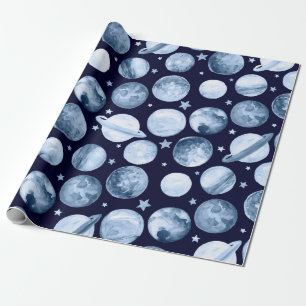 Watercolor pattern illustration of space galaxy wi cadeaupapier