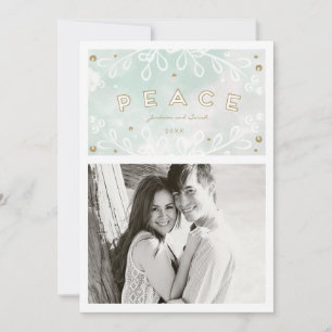 Watercolor Peace Holiday Carte photo