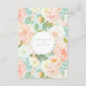 Watercolor Peonies Floral Mariage Détails Cartes (Dos)