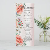 Watercolor Peony Programme de mariage des fleurs (Debout devant)