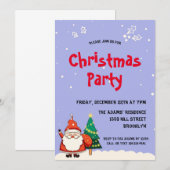 Watercolor Père Noël Christmas Party Invitation (Devant / Derrière)
