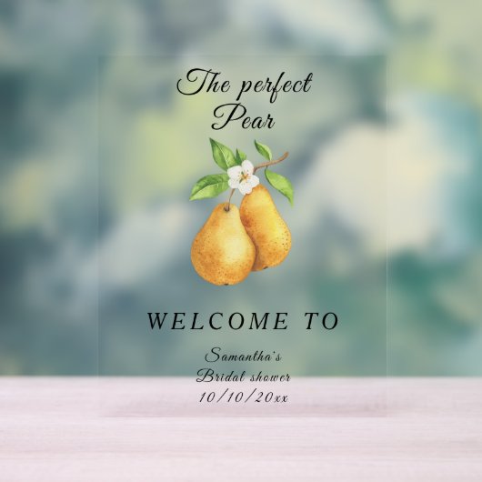 Watercolor Perfect Pear Welcome Bridal Shower (Neutre)