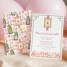 Watercolor Pers voor Mahjong Champagnesparty