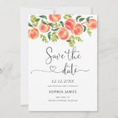 Watercolor perzik Save the Date Kaart (Voorkant)