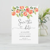 Watercolor perzik Save the Date Kaart (Staand voorkant)