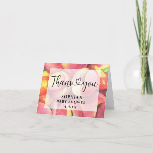 Watercolor perziken - Dank je baby shower Bedankkaart