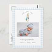 Watercolor Peter Rabbit Boy Birth Announcement Briefkaart (Voorkant / Achterkant)