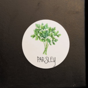 Watercolor peterselie kruid ronde sticker