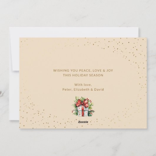 Watercolor Photo Joyeuses cartes de Noël (Dos)