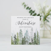 Watercolor Pine Tree Forest Bonne carte d'annivers (Debout devant)