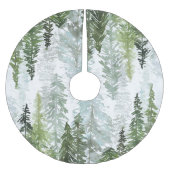 Watercolor Pine Tree Forest Kerstboom Rok (Voorkant)