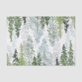 Watercolor Pine Tree Forest Tissuepapier (Voorkant)