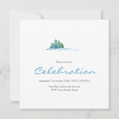 Watercolor Pine Trees Snowscape Invitation (Devant)