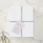 Watercolor Pink Bow Baptism Cadeaulabel (Met Touw)