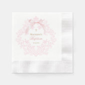 watercolor pink crest little bow | Baptism Servet (Voorkant)