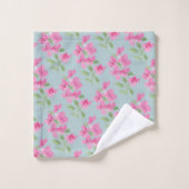 Watercolor Pink Floral Pattern Bad Handdoek (Wasdoekje)