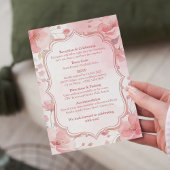 Watercolor Pink Floral Wedding Invitation