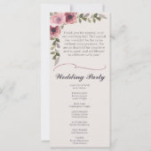 Watercolor Pink Flower Mariage Event Programme (Dos)