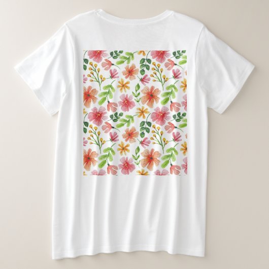 Watercolor Pink Flowers Pattern-69677 (Design dos)