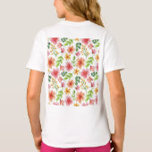 Watercolor Pink Flowers Pattern-69677 T-shirt (Achterkant)
