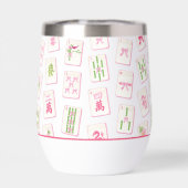 Watercolor Pink & Green Bow Mahjong Tiles Monogram (Arrière)