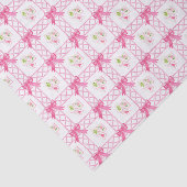 Watercolor Pink & Green Bow Mahjong Tissuepapier (Detail)