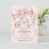 Watercolor Pink Nursery Baby Shower Invitation (Debout devant)