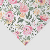 Watercolor Pioen Geschenk Tissuepapier (Detail)