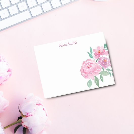 Watercolor Pioenrozen Persoonlijk Post-it® Notes