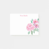 Watercolor Pioenrozen Persoonlijk Post-it® Notes (Voorkant)