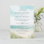 Watercolor Plage tropicale Invitation de mariage (Debout devant)