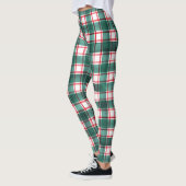 Watercolor Plaid Christmas Leggings for Women (Gauche)