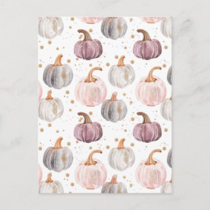watercolor pompoen herfstpatroon briefkaart