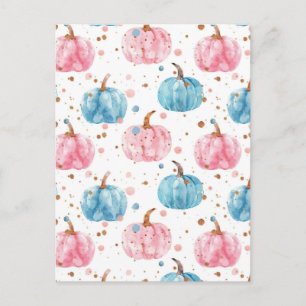 watercolor pompoen herfstpatroon briefkaart