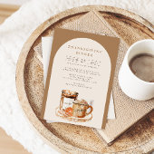 Watercolor Pompoen Latte & Kaars Thanksgiving  Kaart