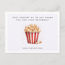 Watercolor Popcorn Verwijzing Bedankt Makelaardij