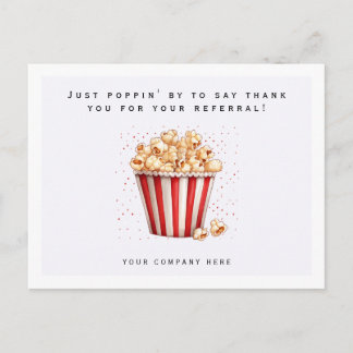 Watercolor Popcorn Verwijzing Bedankt Vastgoed Briefkaart