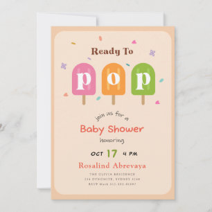Watercolor Popsicle Klaar om te baren Baby Shower Kaart