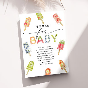 Watercolor Popsicle Klaar om te baren Boeken voor Informatiekaartje