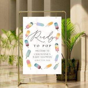 Watercolor Popsicle Klaar om te Knallen Baby Showe Poster