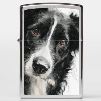 Watercolor portret van border collie