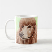 Watercolor Portret van Poodle Koffiemok (Links)